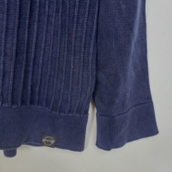 Ribbed Distressed Sweater Unisex Like New Denim like Size L - Picture 7 of 10